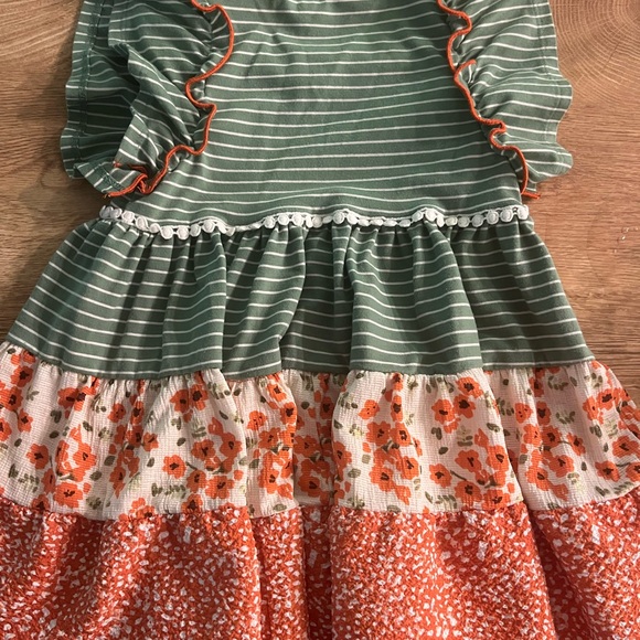 Bonnie Jean Green and White Ruffled Tiered Sundress - Picture 3 of 3